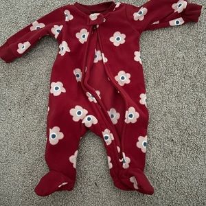 Red flower roses babies sleepwear